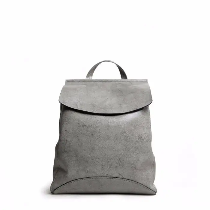 Korean Fashion Leather Shoulder Backpack Two-Layer Cowhide 2025 Trend