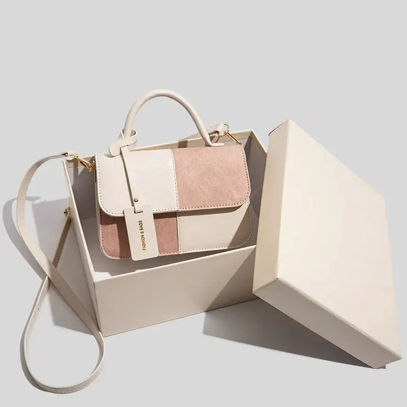 Square Compact Textured Flap Crossbody Bag