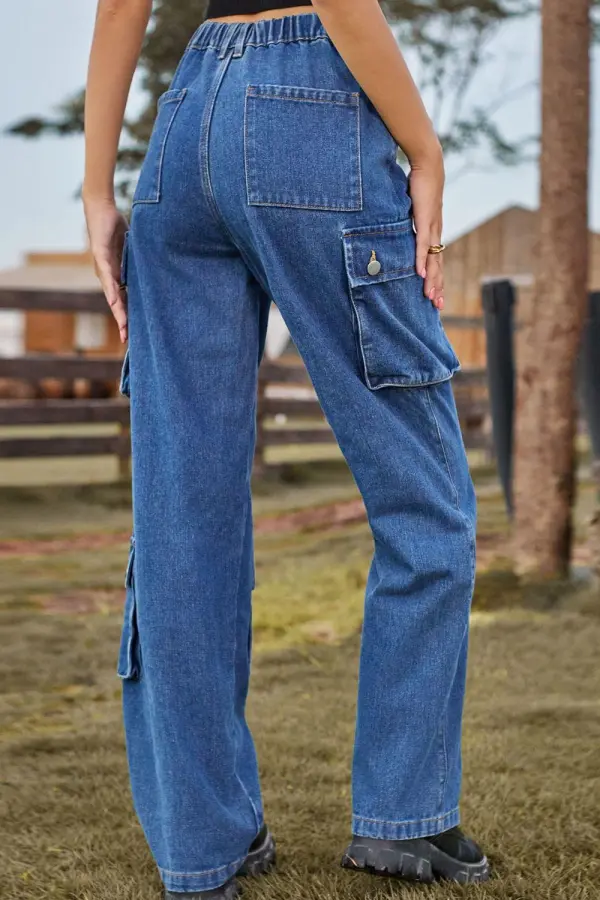 Easy Loose Fit Pocketed Denim Jeans
