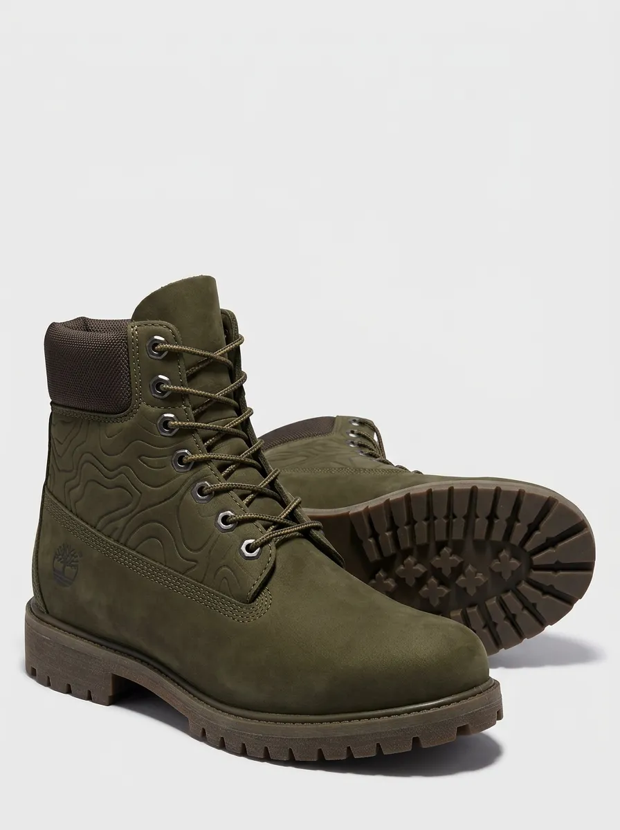 Unisex Outdoor Lover Topographic Print Work Boots