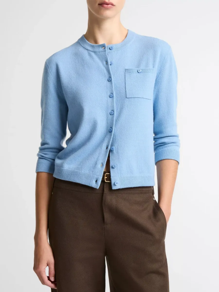 Casual Round Neck Button Cardigan