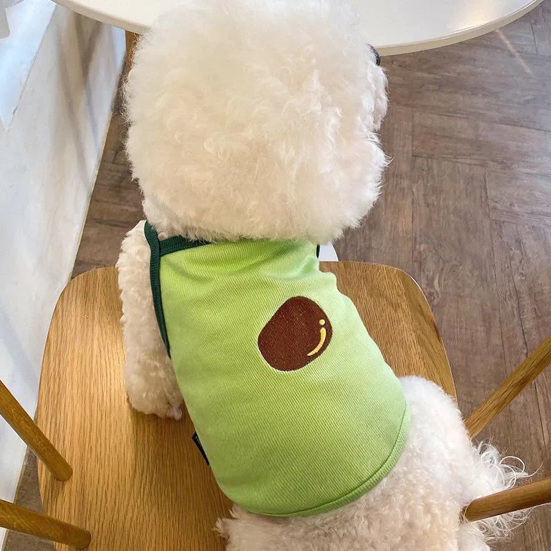 Dog Clothes Summer Thin Embroidered Avocado Strap Cat vest Pet Clothes