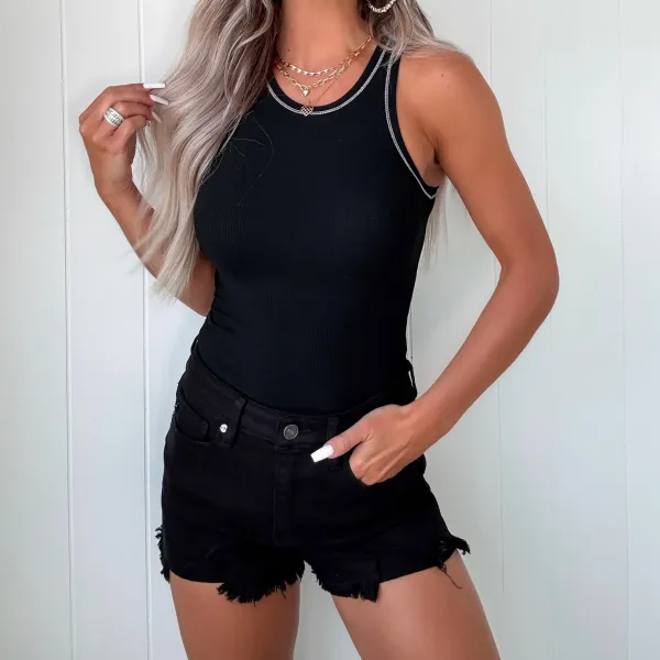 Classic Ribbed-Knit Bodysuit