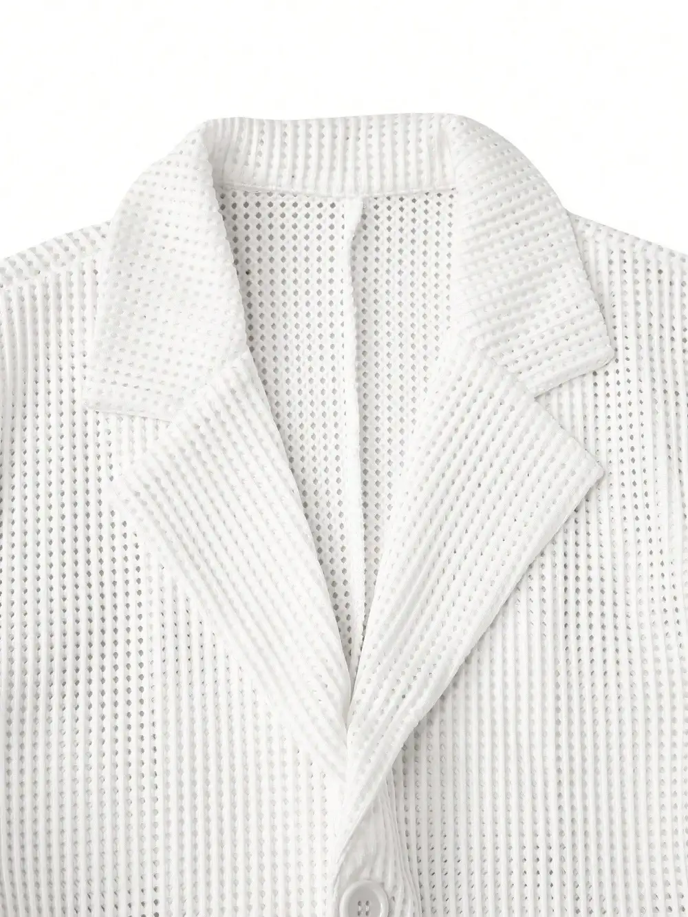 S Relaxed Hollow-Out Mesh Blazer Jacket