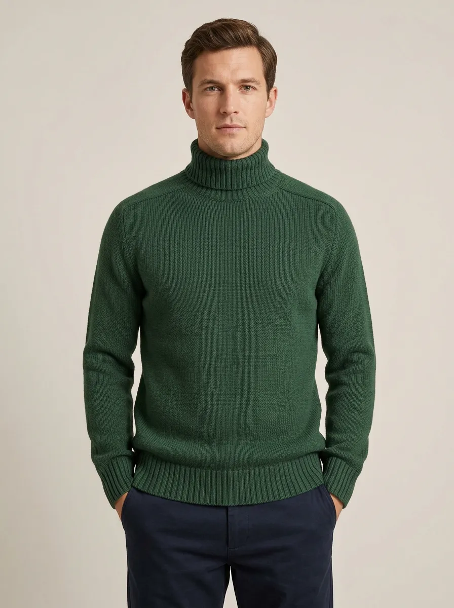 Men's Essential Ribbed Knit Turtleneck Sweater