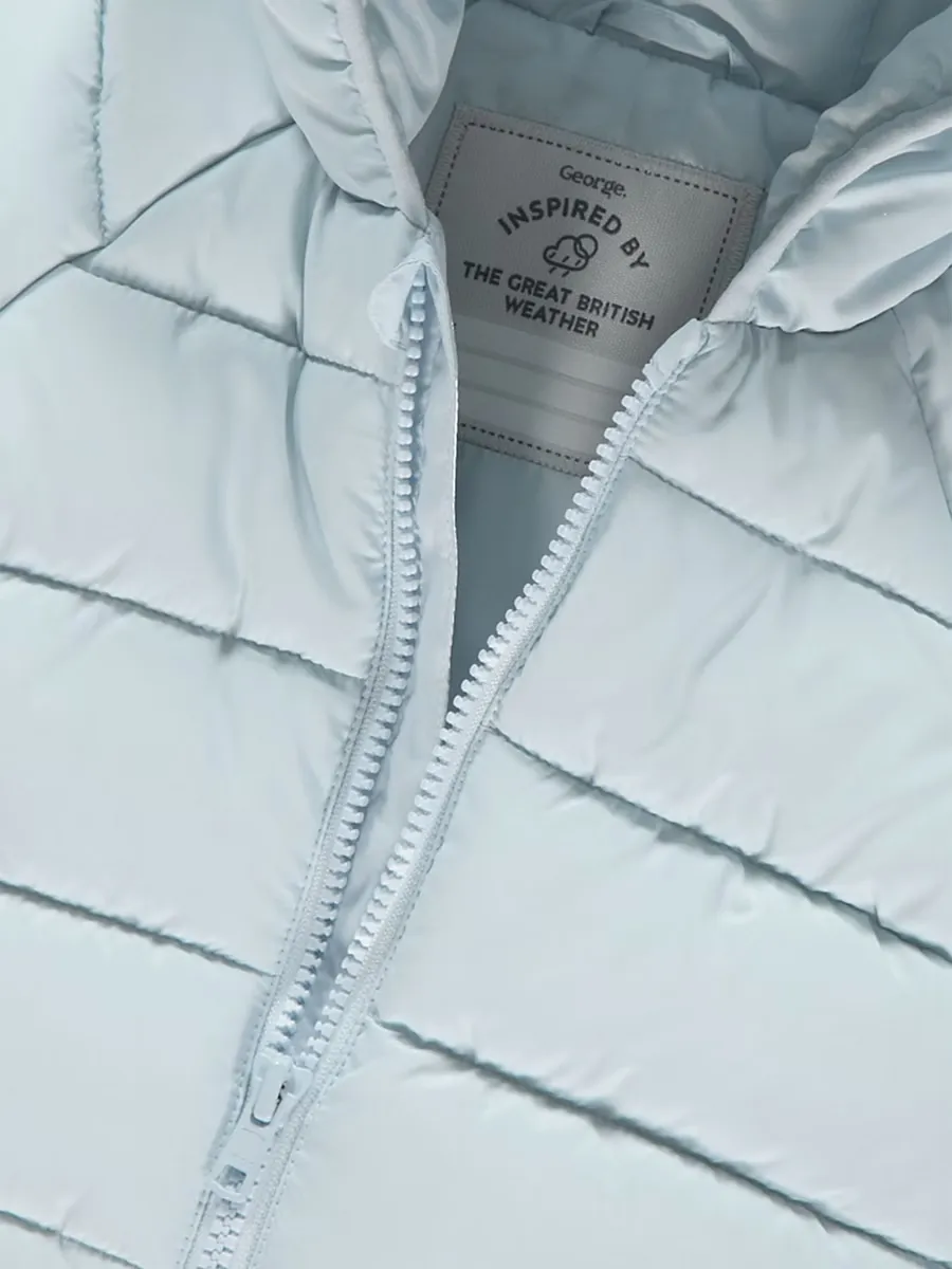 Light Blue Padded Hooded Coat