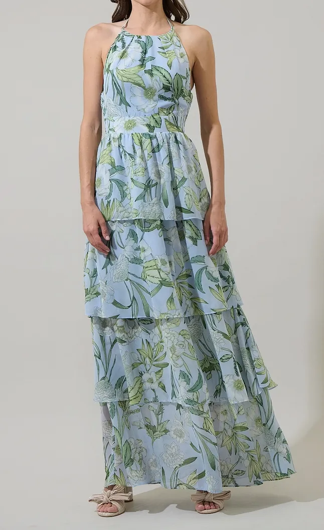 Floral Bloom Tiered Maxi Dress