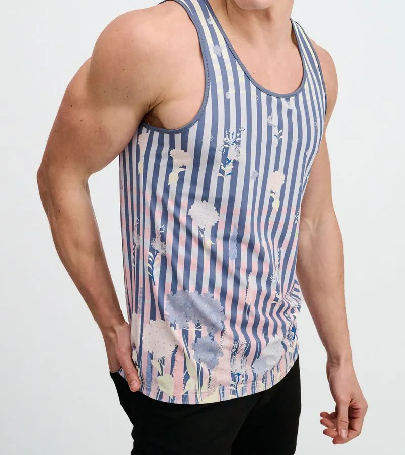 Modern Printed Mesh Tank Top