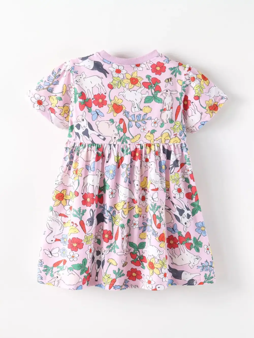 Girls Printed Round Neck Dress