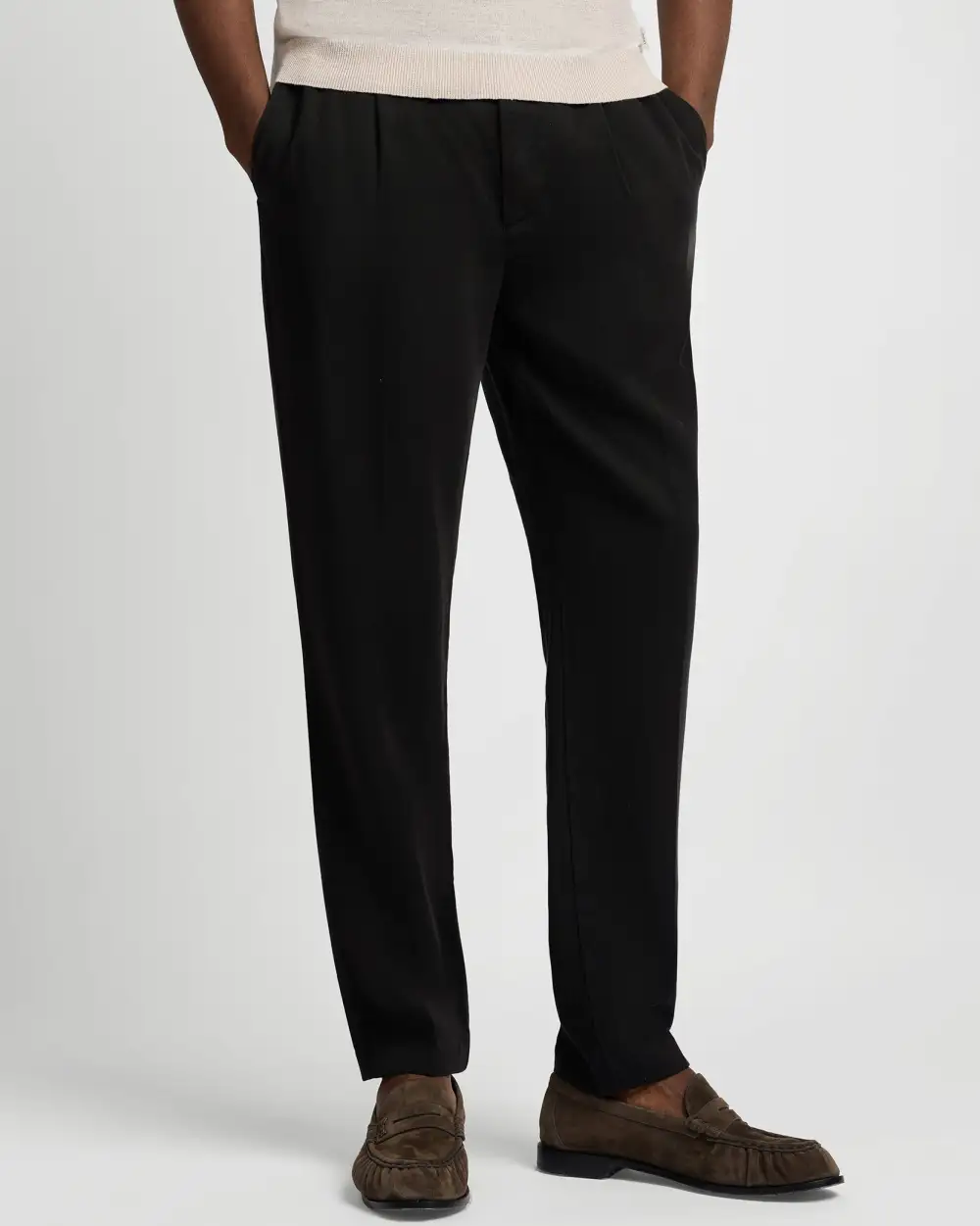 Lyocell Pleated Tailored Trousers