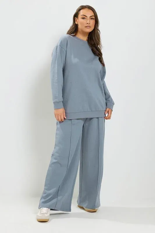 Blue Sweatshirt & Jogger Set