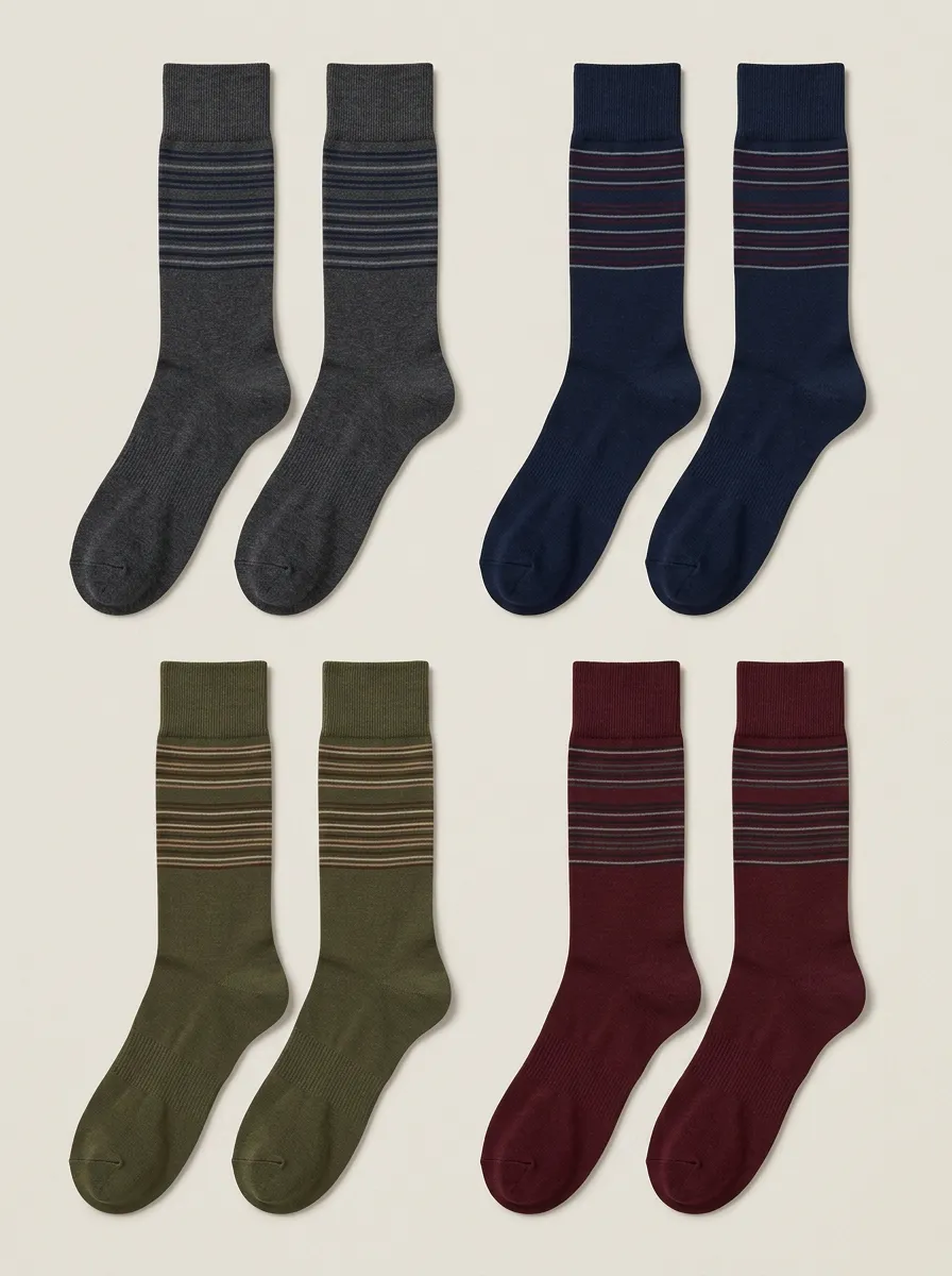 Men's Everyday Striped Crew Sock Set