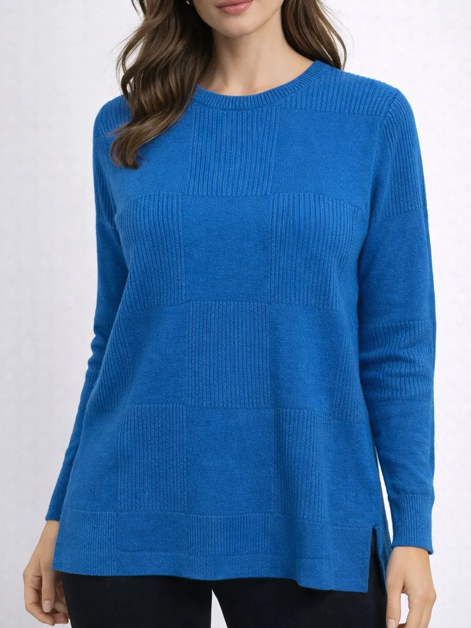 Crew Neck Side Split Pullover