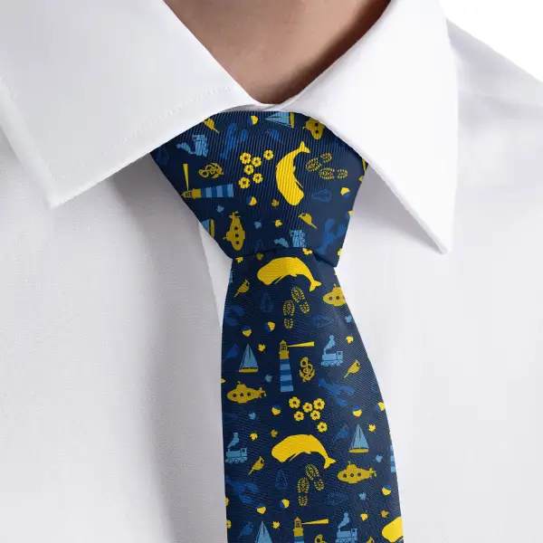 Refined Heritage Emblem Accent Necktie
