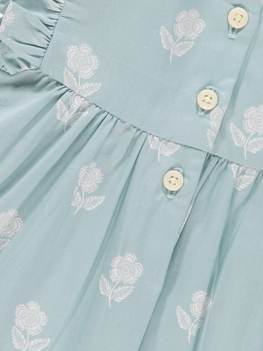 Floral Woven Frill Sleeve Dress detail 1