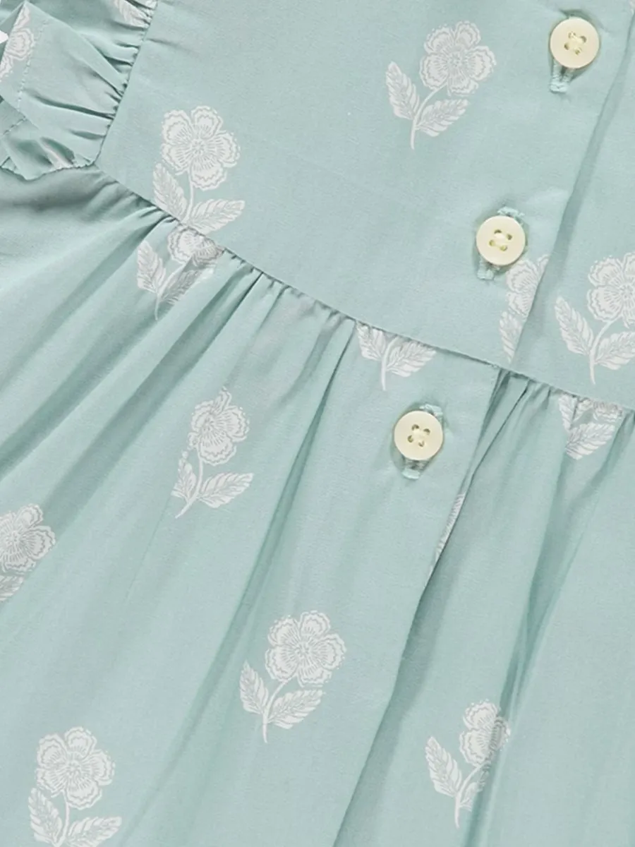 Floral Woven Frill Sleeve Dress