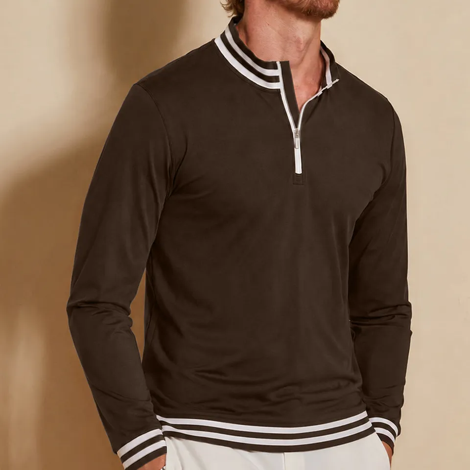 Classic Midweight Long Sleeve Pullover Polo Shirt