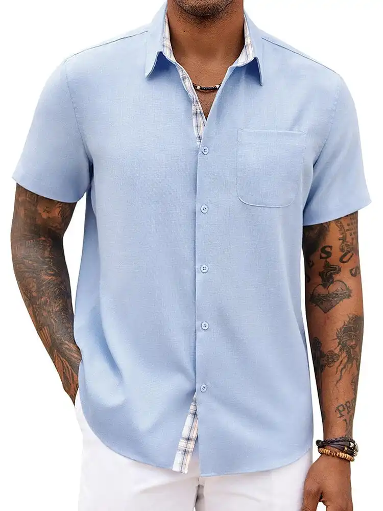 Plaid Collar Detail Shirt