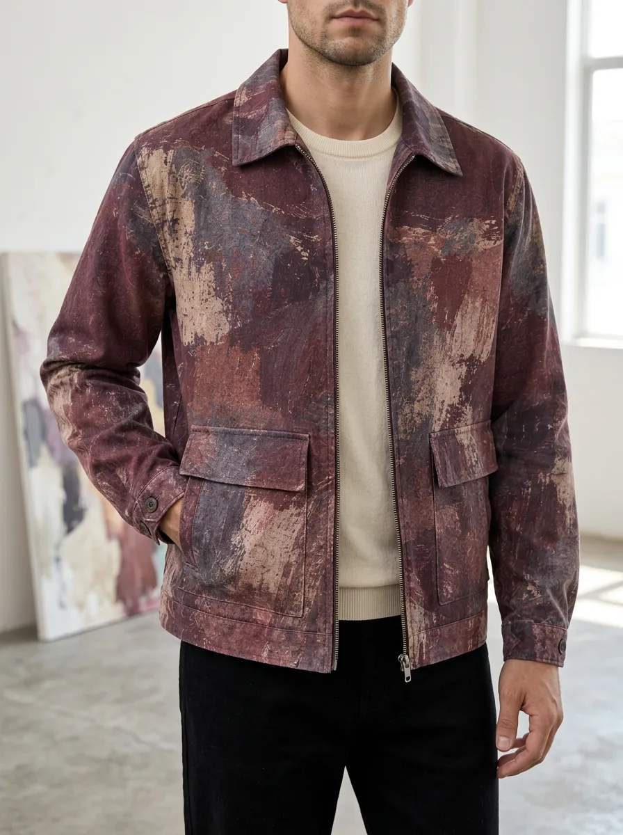 Men's Abstract Art Brushstroke Rugged Summit Jacket
