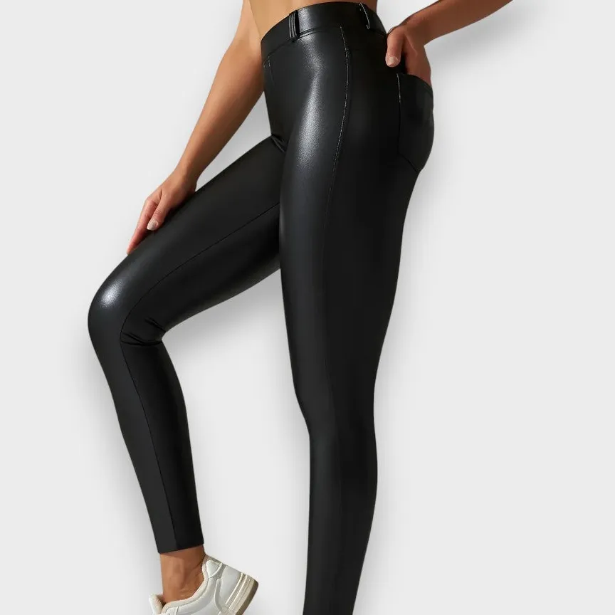 Faux Leather Shaping Leggings