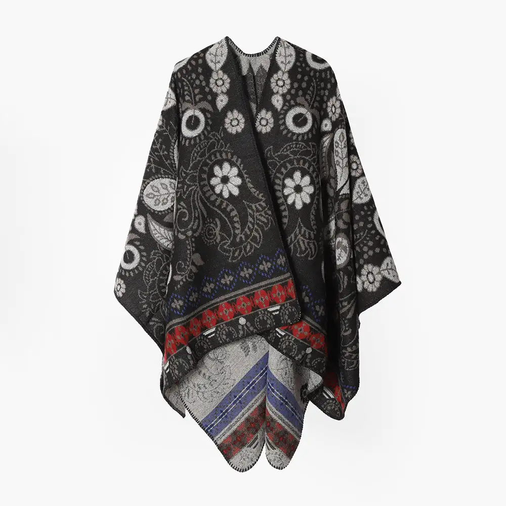 Jacquard Floral Paisley Wrap Scarf