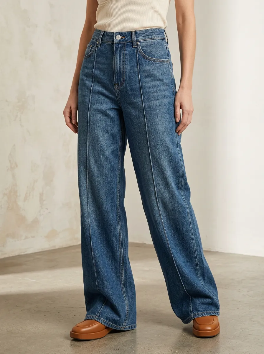 Women's Wide Leg Casual Denim Jeans