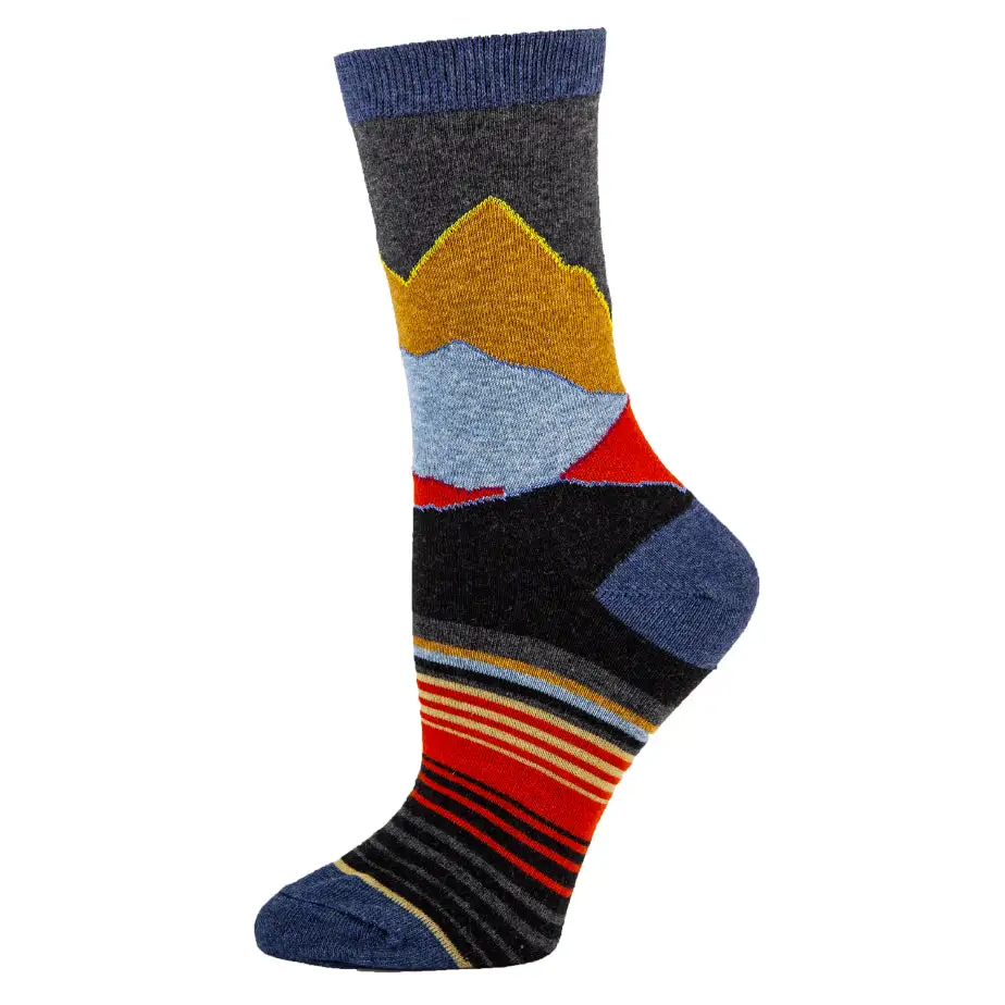 Cotton Blend Celestial Motif Crew Socks