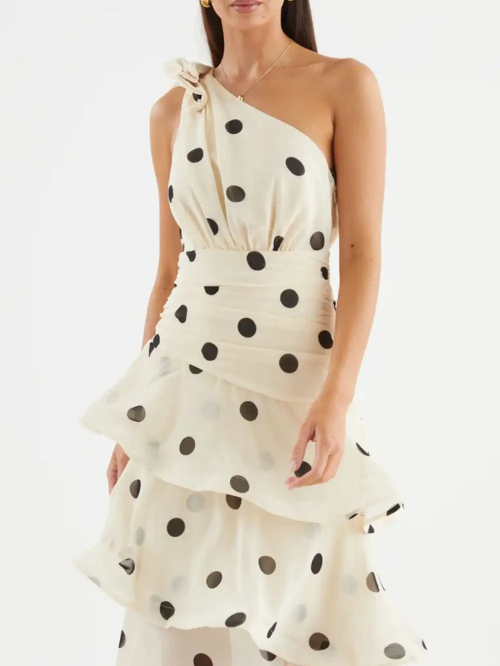 Polka Dot Ruffle Dress Casual