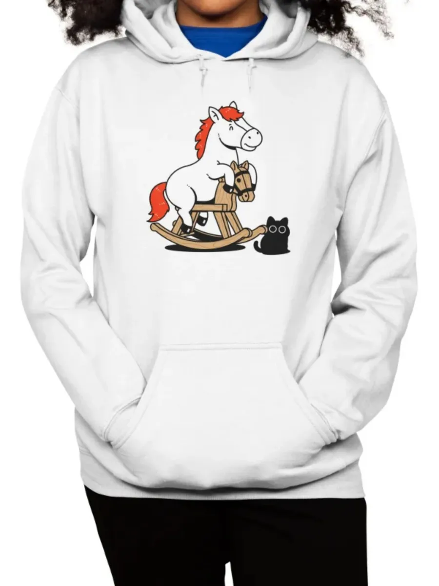 Horse on Rocking Horse Printed Hoodie