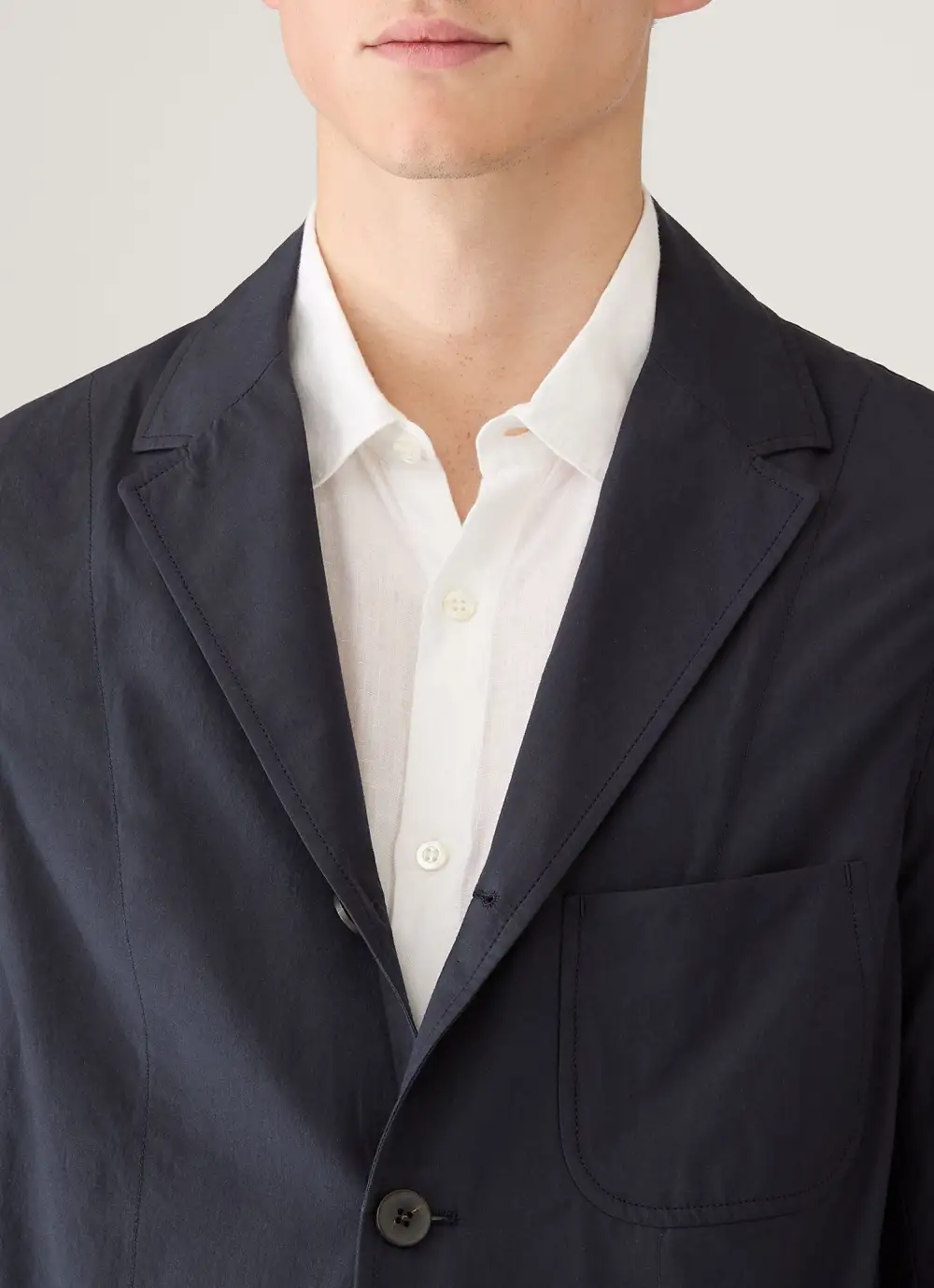 Unlined Cotton Poplin Blazer