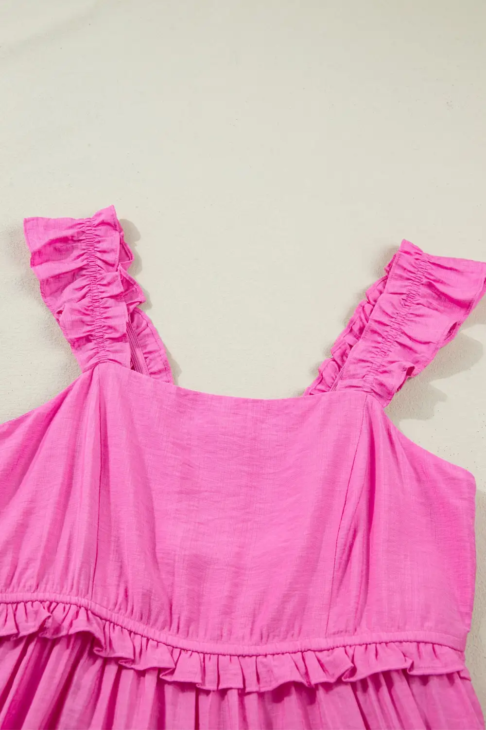 Drape Ruffle Sleeveless High Waist Maxi Dress
