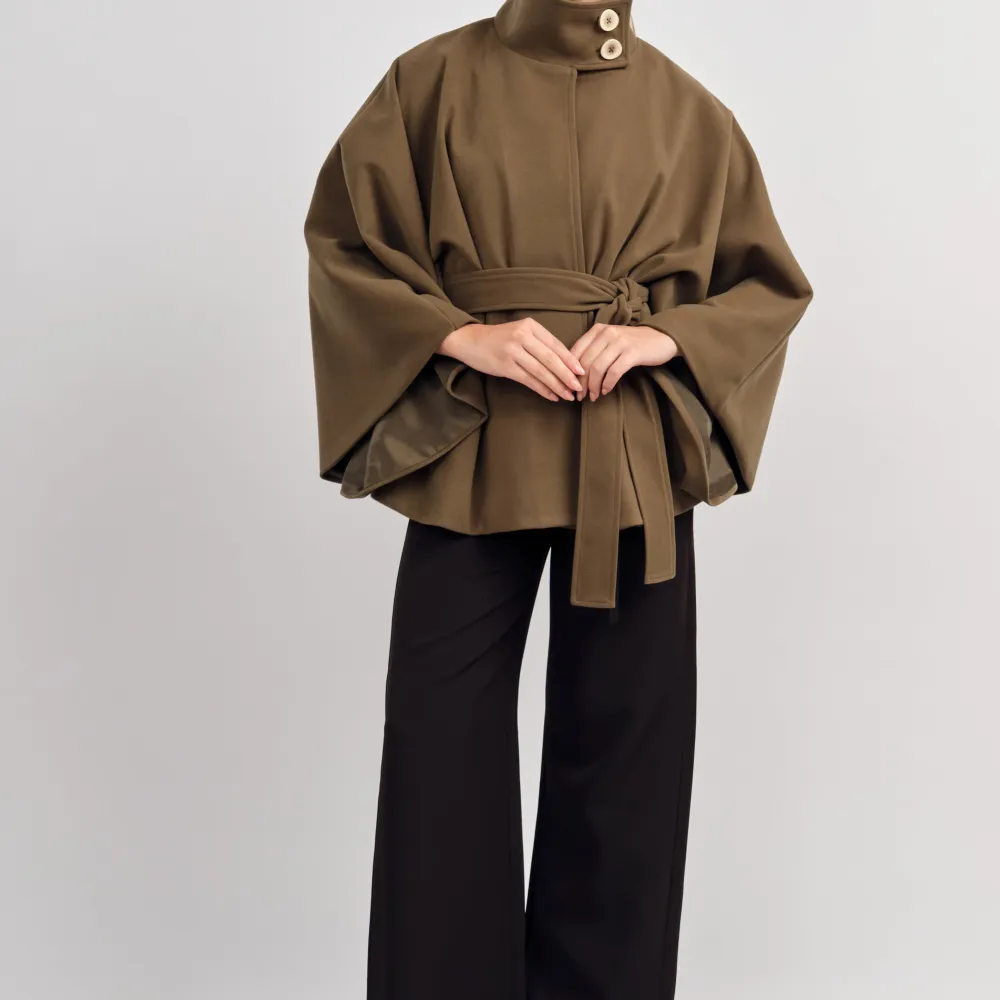 Everyday Layering Batwing Sleeves Coat