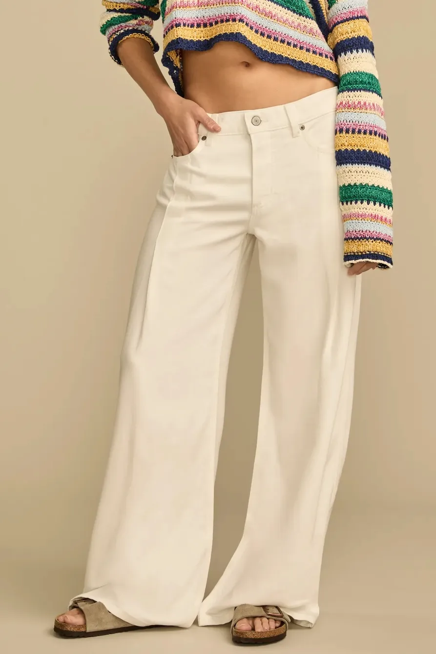 Light Wash Denim White Wash Palazzo