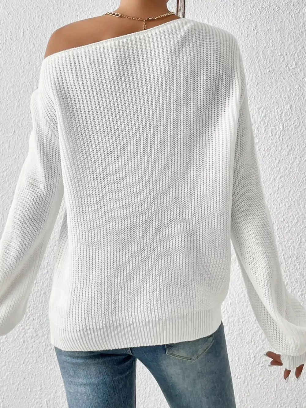 Single Shoulder Knit Sweater