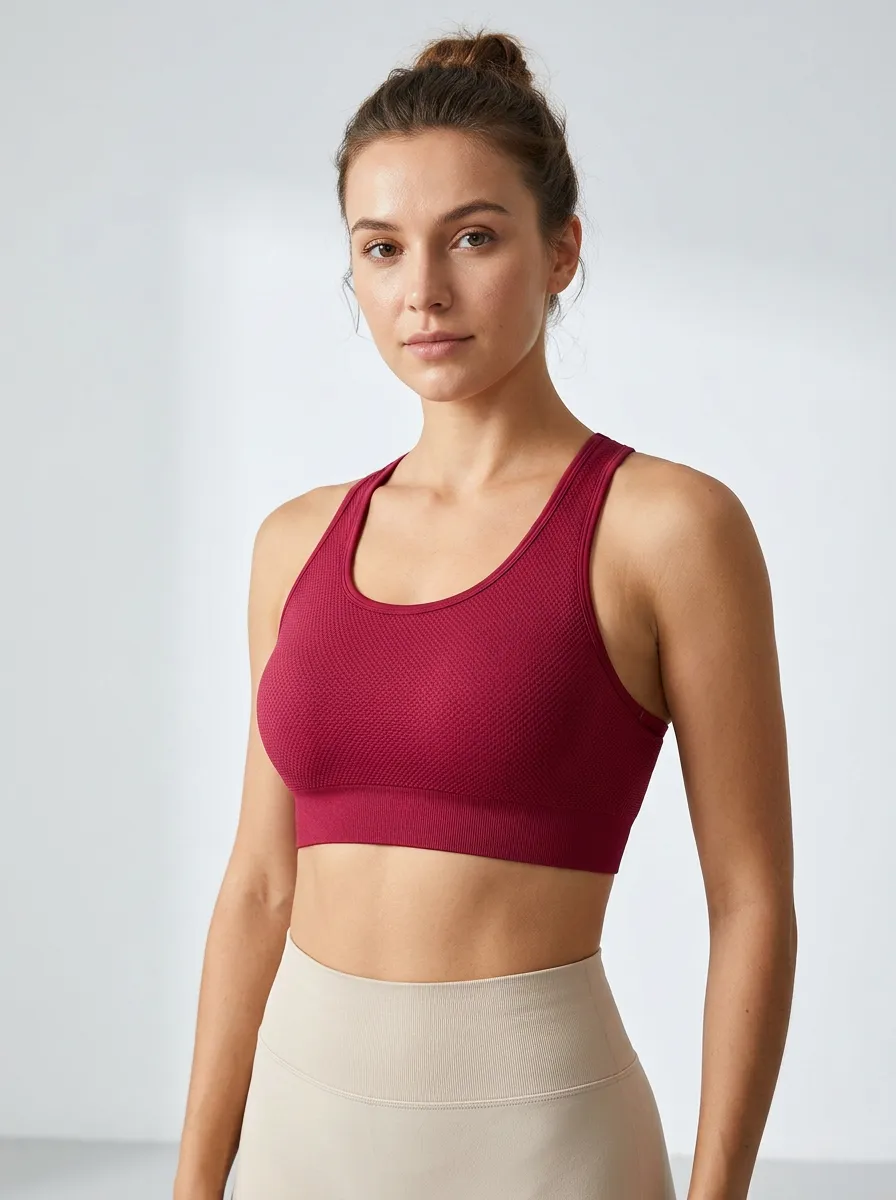 Women's Racerback Textured Workout Tank Style Bra