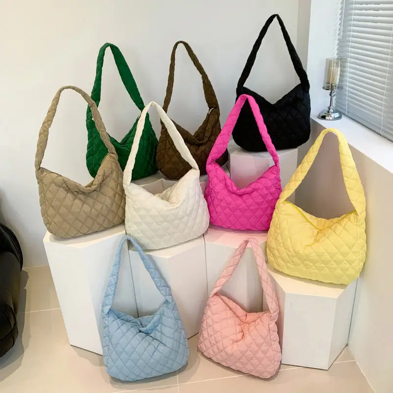 Winter Quilted Crossbody Bag Down Cloth Compact Soft