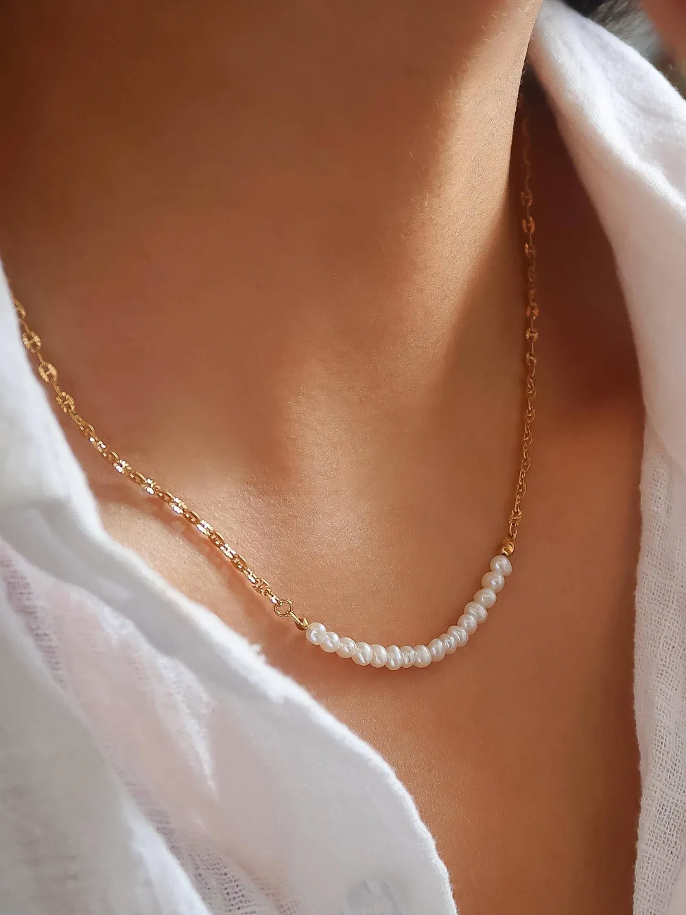 Freshwater Pearl Chain Necklace