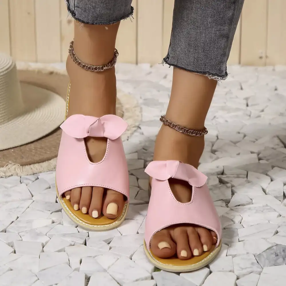 Relaxed Open-Toe Flat Sandals