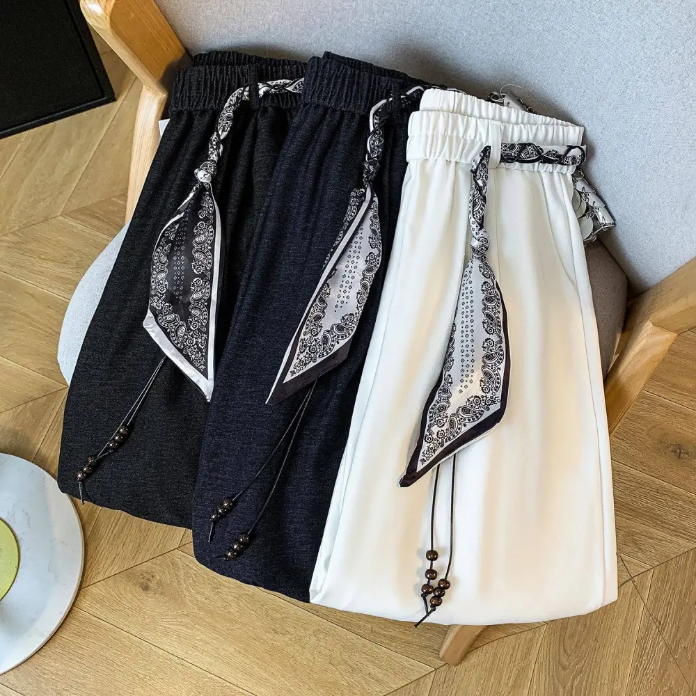 Streamlined High Waist Loose Straight Leg Pants