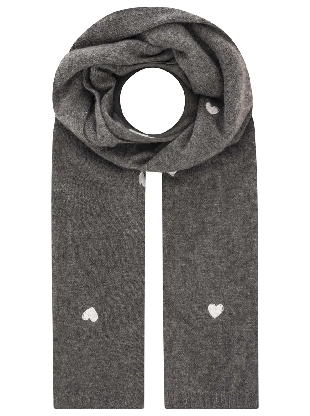 Soft Artful Cashmere Heart Pattern Fashion Scarf