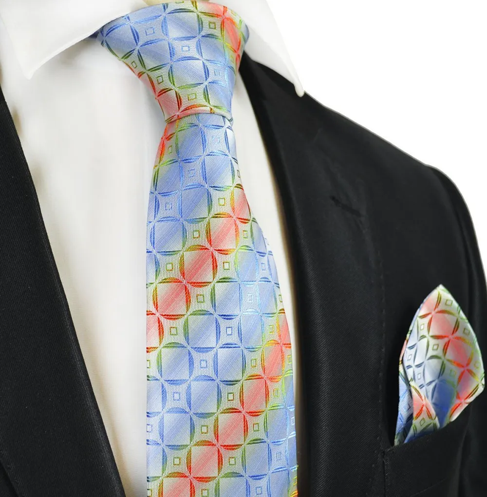 Elegant Silk Classic Men's Necktie With Pocket Square