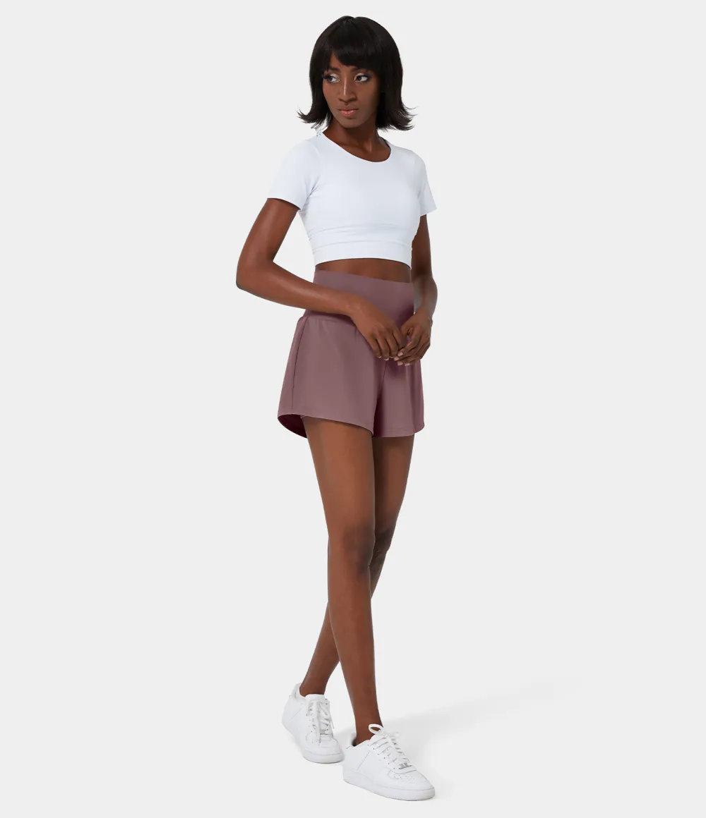2026🔥  Super High Waisted Back Pocket & Side Hidden Pocket 2-in-1 Yoga Shorts 2.5