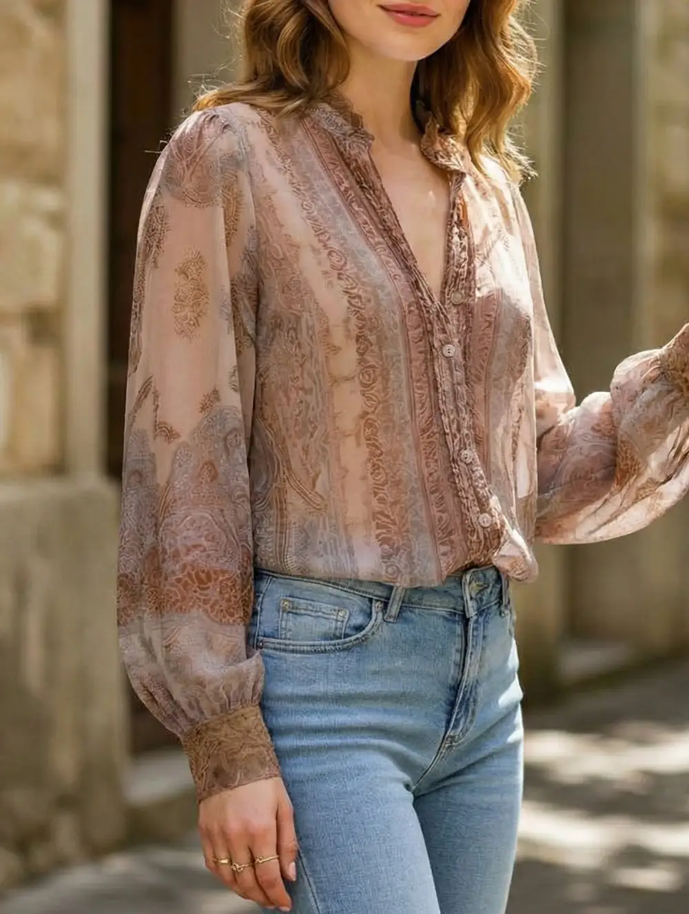 Printed Boho Blouse
