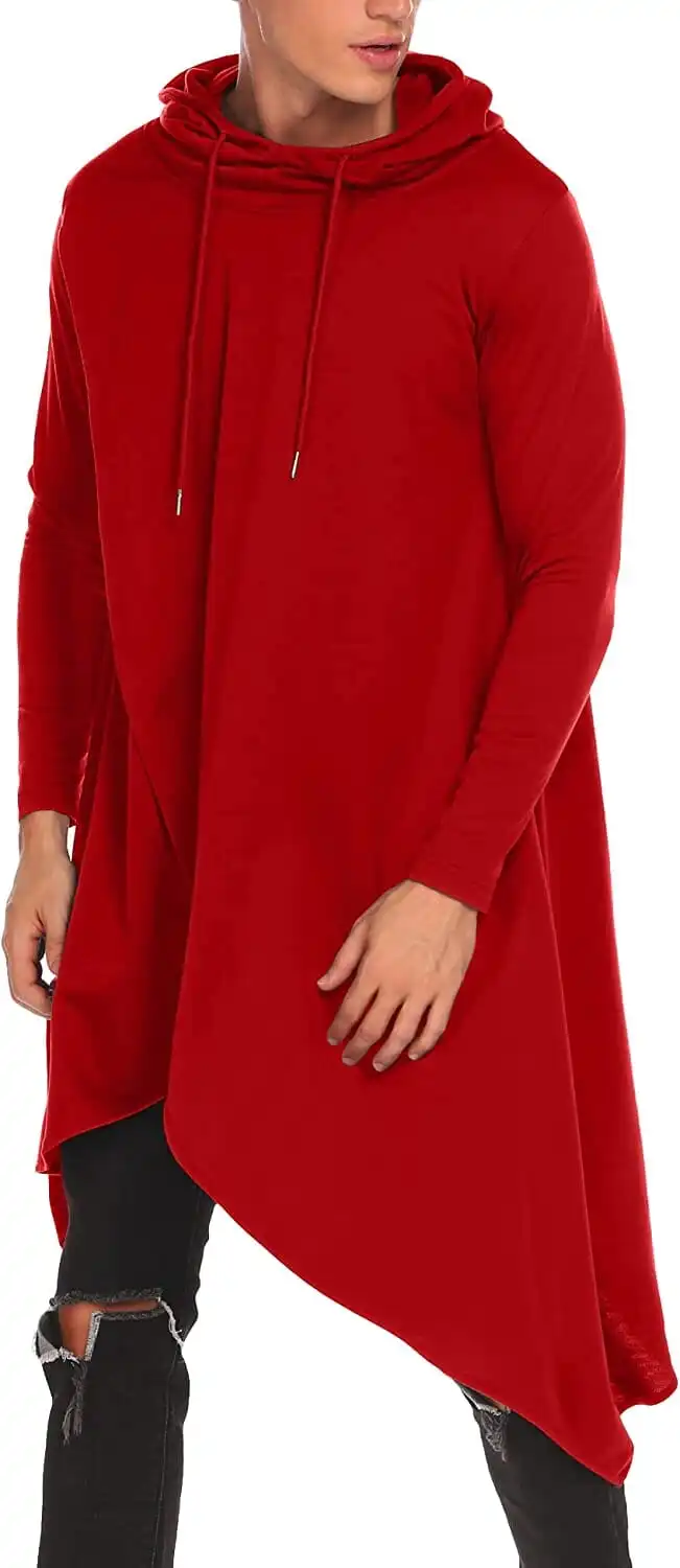 Casual Asymmetrie Hem Pullover Hooded Poncho Sweatshirt Hoodie
