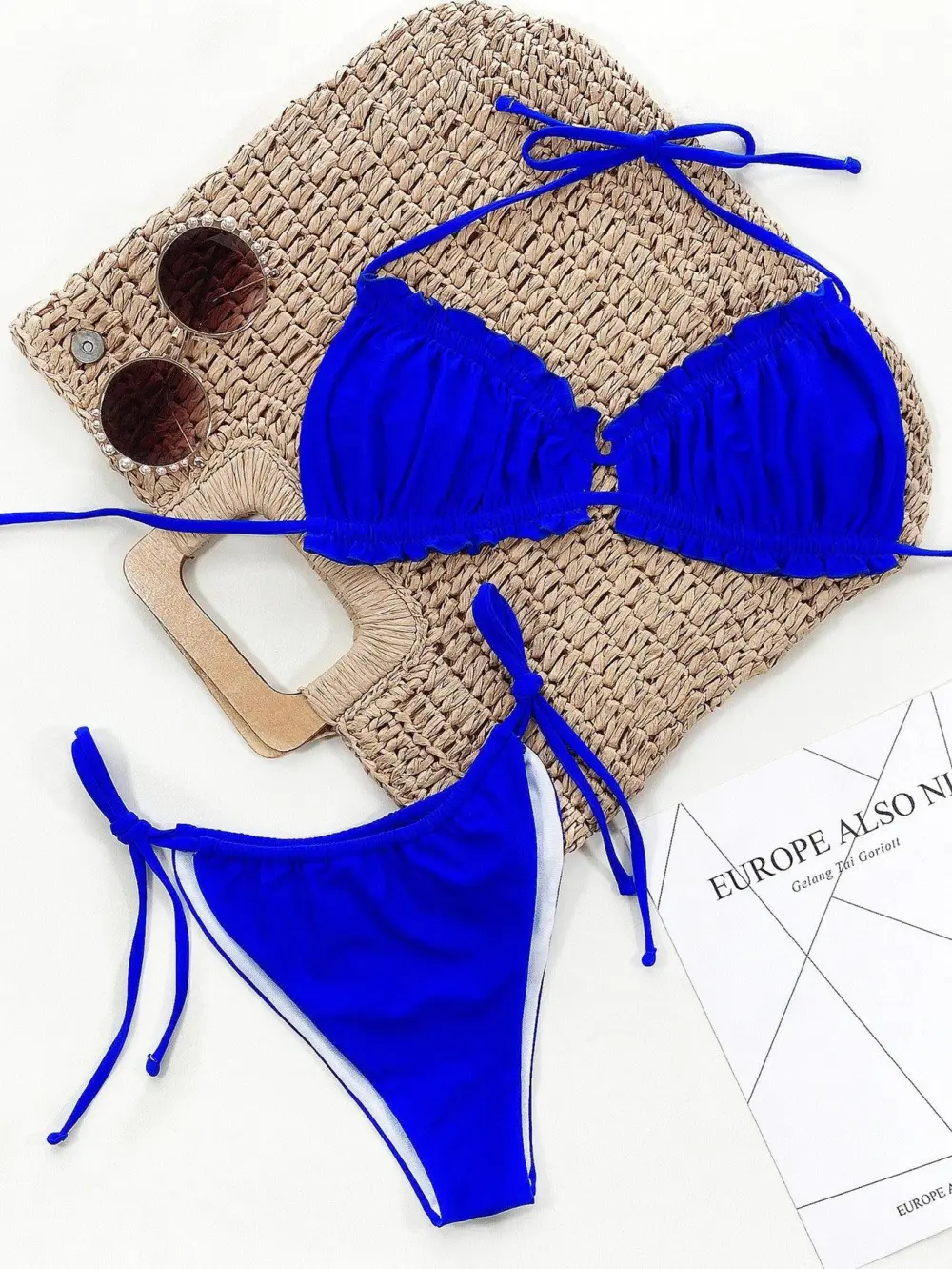 Halter Neck Bikini Leopard Swim Set