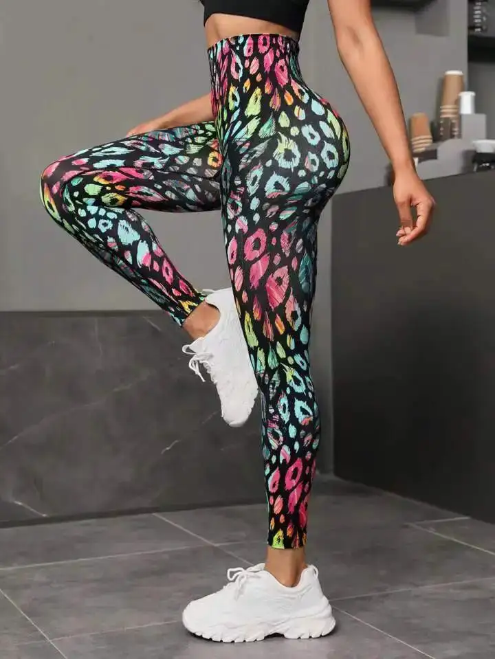 Print Tie Dye Sports Seamless High Waist Fitness Leggings Gym Workout