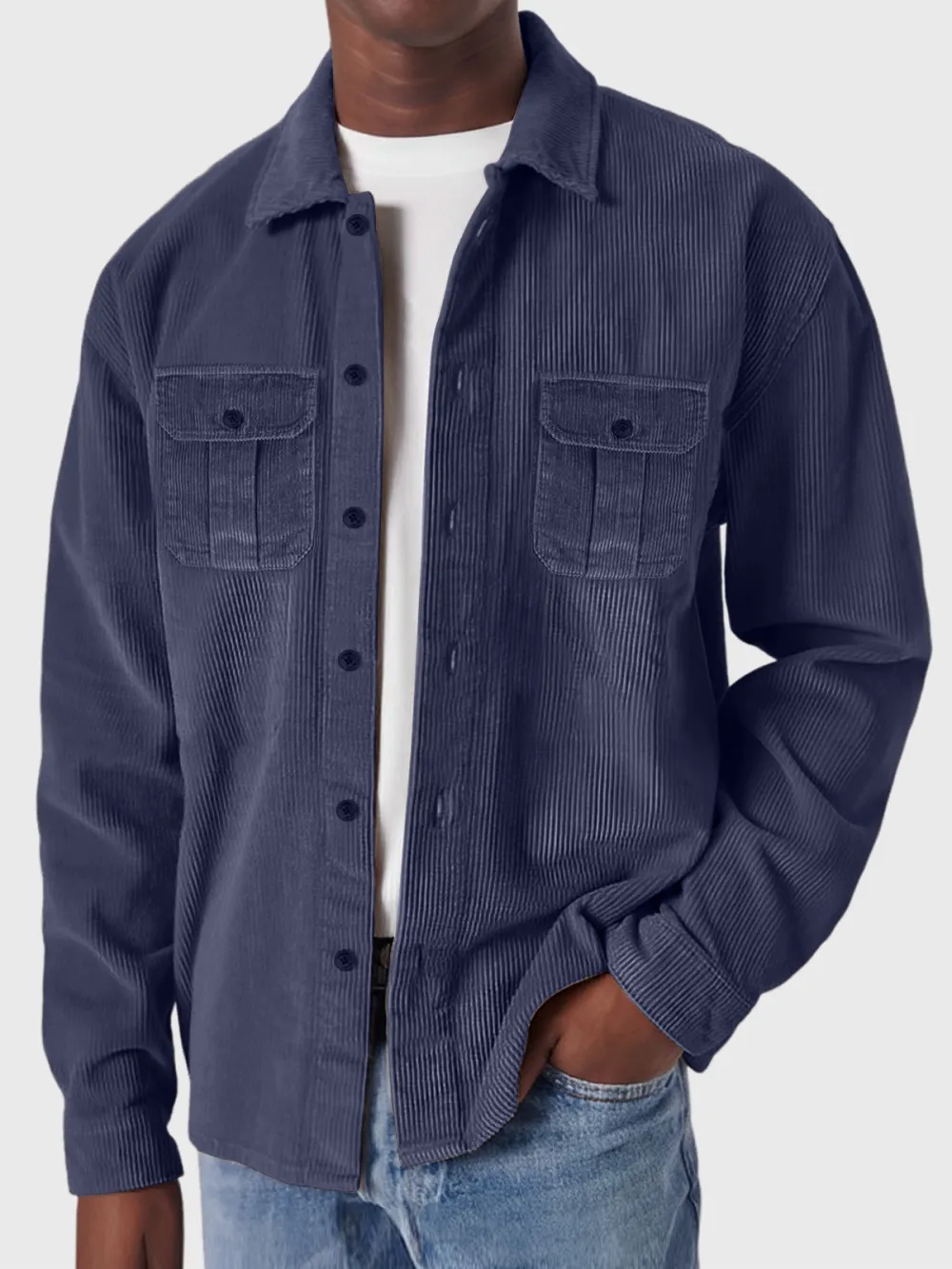 Structured Corduroy Double Pocket Shirt