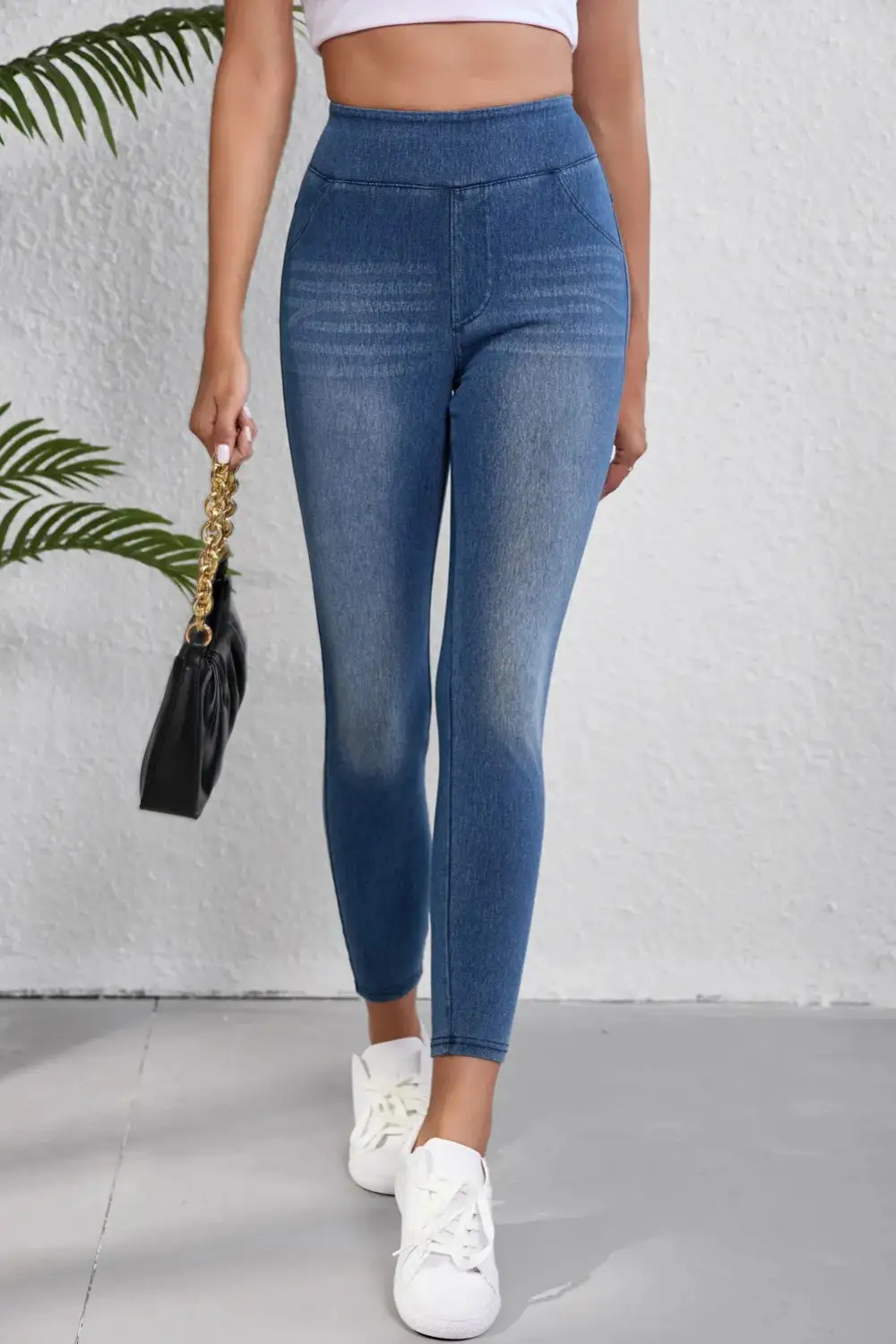 Contoured High Waist Skinny Denim Jeans