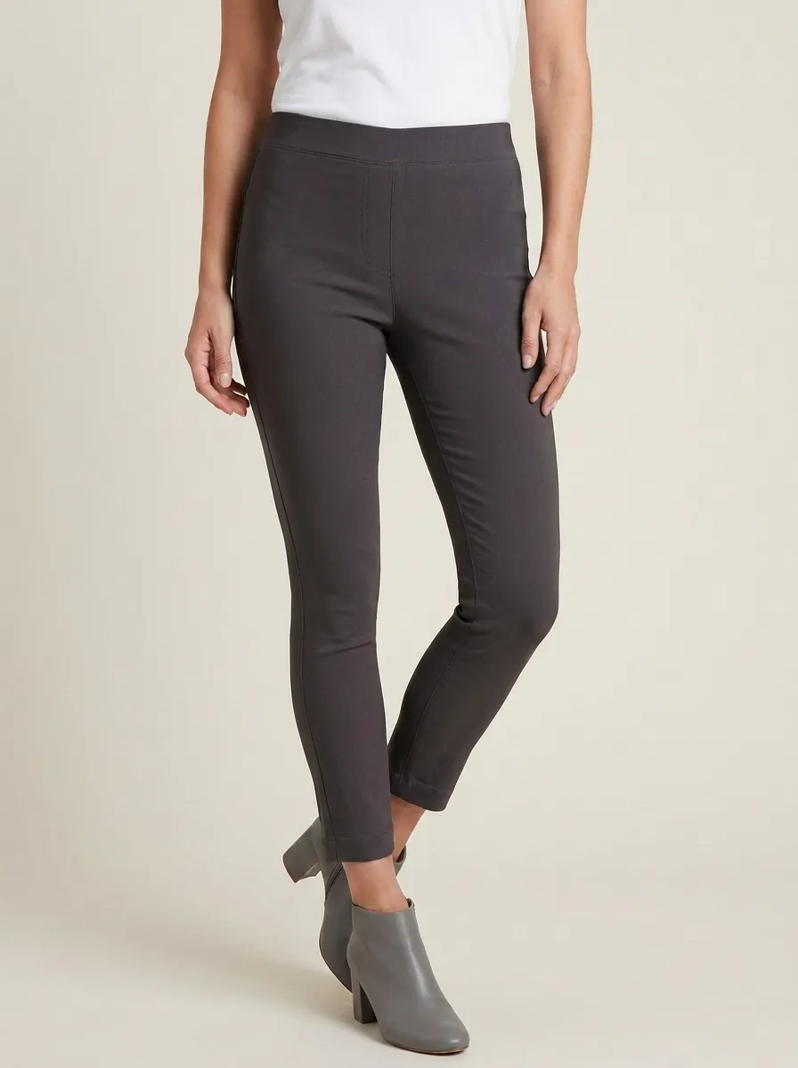 Tailored-Look Mid-Rise Stretch Women's Stretch Mid-Rise Pants