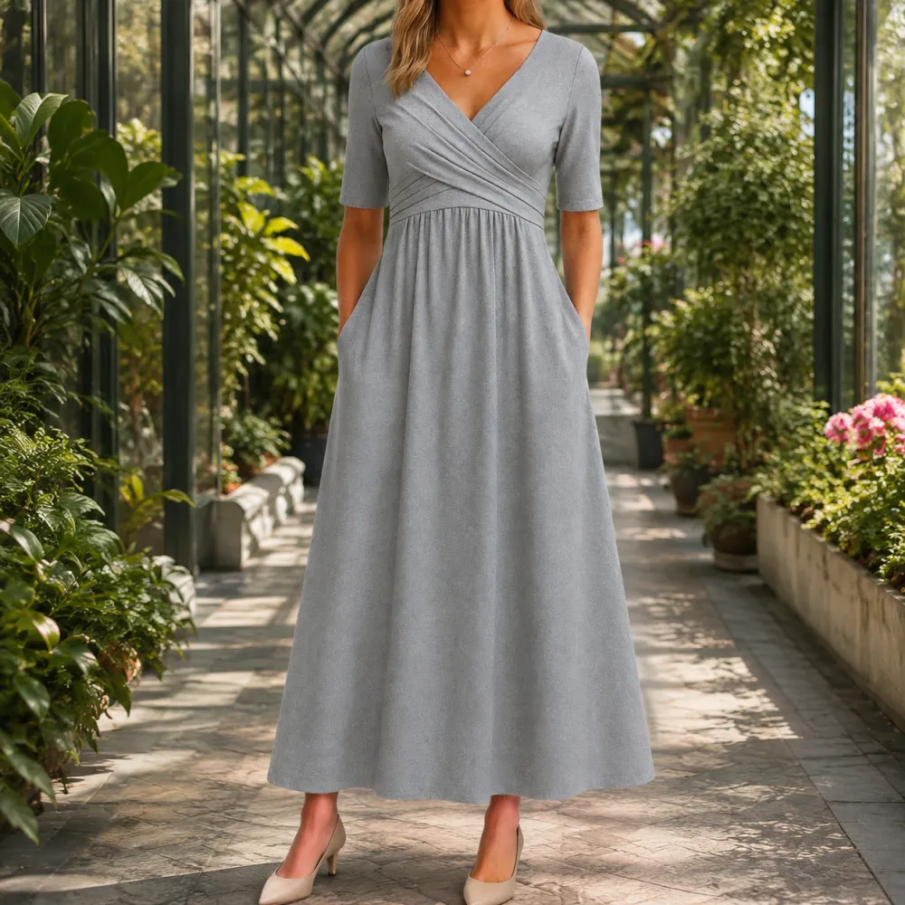 Wrap A-Line Maxi Dress